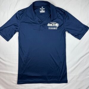 Fanatics Seattle Seahawks Mens Small Navy Blue Performance Polo NFL Football